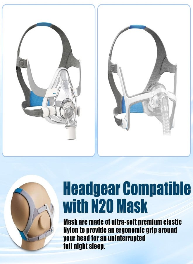 ألوكس غطاء رأس بديل لجهاز ResMed AirFit/AirTouch لقناع الأنف، مزود بمشابك مغناطيسية - غطاء رأس Airfit N20 و Airtouch N20، قياسي/متوسط، أزرق (عبوة واحدة) - Image 2